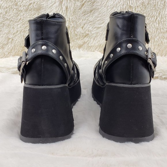 Platform Goth Boot Bootie Skull Head - Picture 11 of 13
